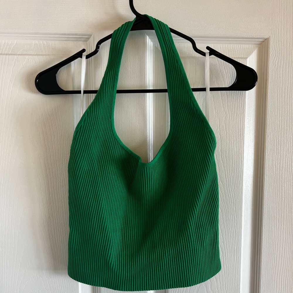 Aritzia Green Halter Top